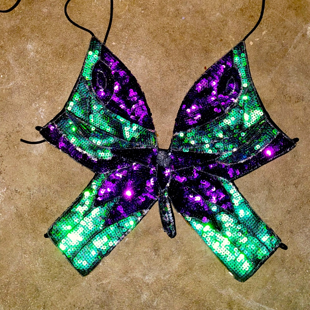 Sequin Lace Up Butterfly Top 🌟